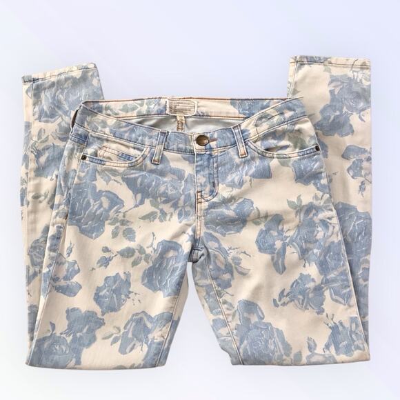 Current Elliott Blue Rose Skinny Jeans Floral Print The Stiletto Low Rise 26 - Picture 5 of 9